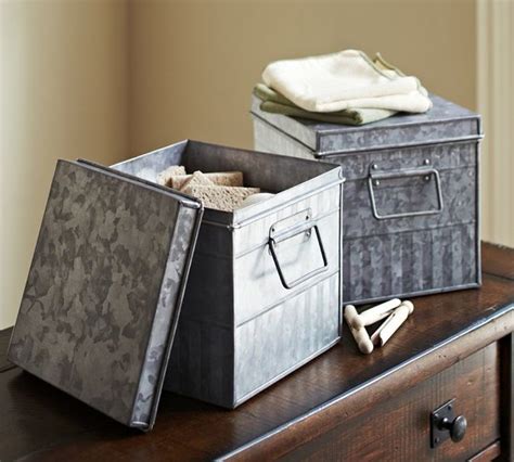 Galvanized Metal Bin Traditional Storage Bins And Boxes By