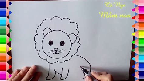 Vẽ Con Sư Tử How To Draw A Lion Dạy Bé Học Vẽ Con Sư Tử Youtube
