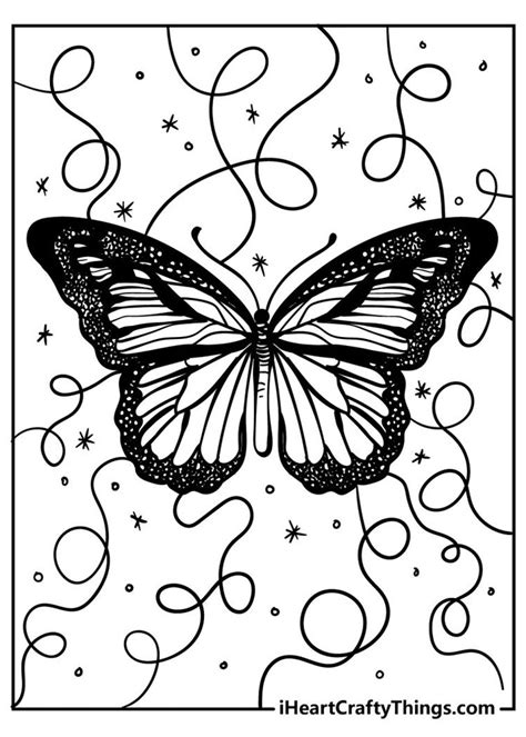 Wing Of Butterfly With Heart Coloring Page Coloring Pages