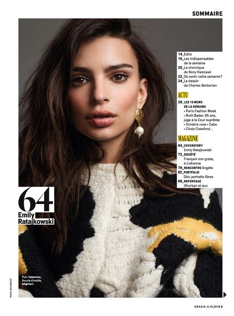 Emily Ratajkowski In Grazia Magazine France October 2018 Issue