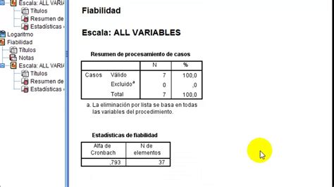 VALIDACIÓN DEL INSTRUMENTO POR ALFA DE CRONBACH EN SPSS YouTube