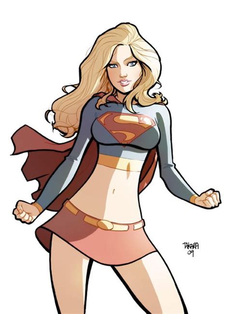 A Drawing Of A Woman Dressed As A Supergirl Standing In Front Of A White Background