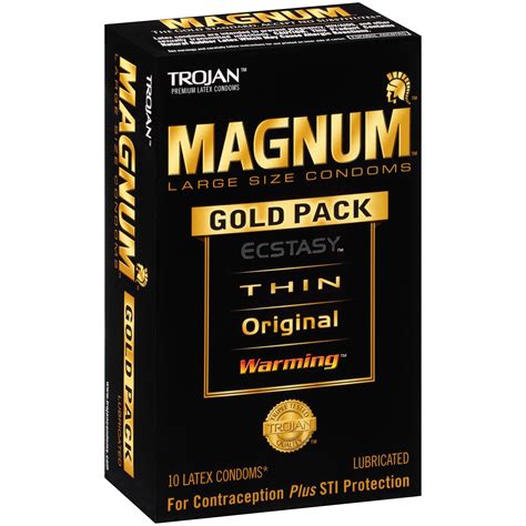 Trojan Magnum Gold Pack Assorted Large Size Lubricated Latex Condoms