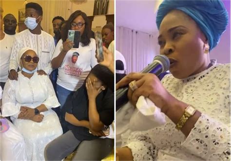 tears flow as gospel singer tope alabi sings and consoles actress bimbo oshin at her husband s