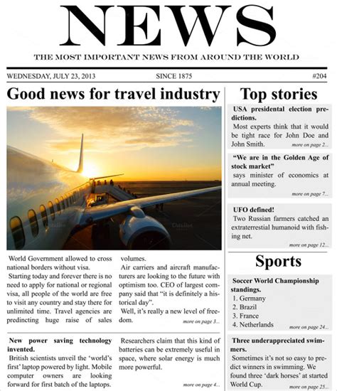 newspaper template   word  documents