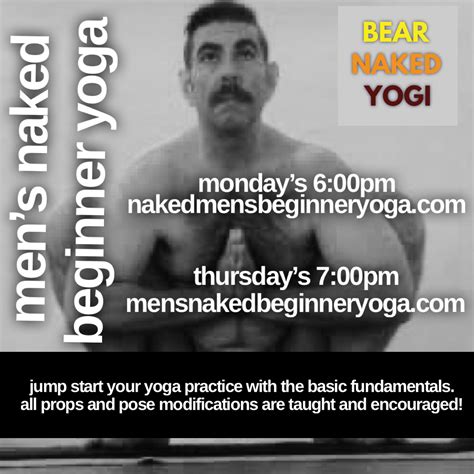 Monday 600pm Mens Naked Beginner Yoga In Person Class Bearnakedyogi