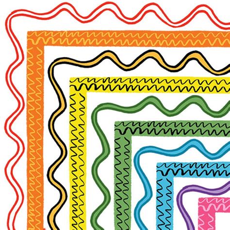 Squiggle Border Set Colorful Doodle Scribble Clipart Borders Etsy