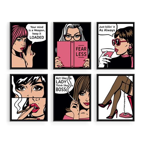 Buy Girl Boss Decor Pop Art Posters Set Of 6 Motivational Wall Art Posters For Teen Girls Room