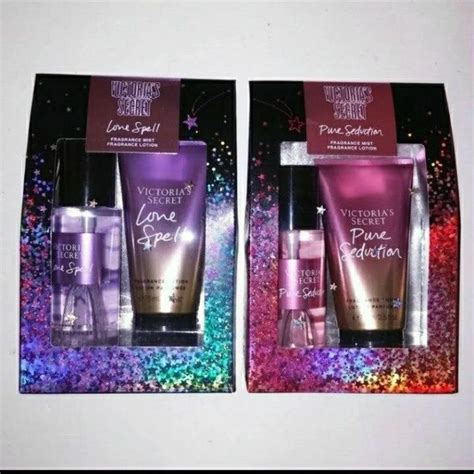 Set Of 2 Victoria Secret T Sets Pure Seduction And Love Spell Body Spray And Lotion Brand New