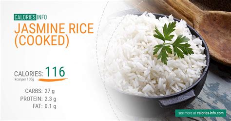 Jasmine Rice Cooked Calories And Nutrition 100g