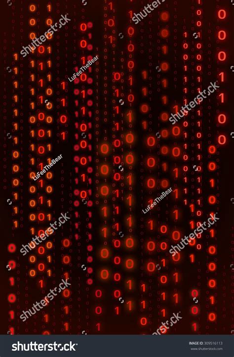 Red Binary Code Background