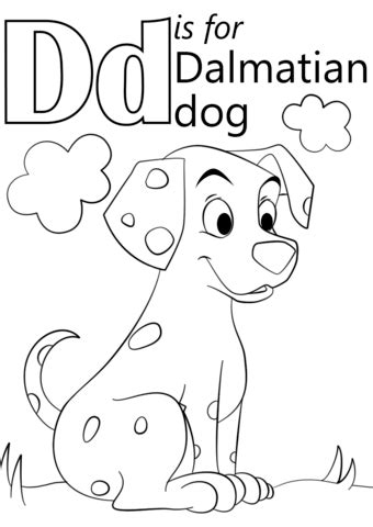 This letter d coloring page introduce your child to the letter d and its sound, all while he's having fun. Letter D is for Dalmatian Dog coloring page | Free ...