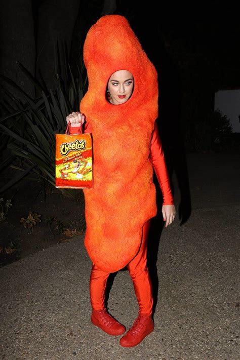 Katy Perry Halloween As A Flaming Hot Cheeto Love It Celebrity Halloween Costumes