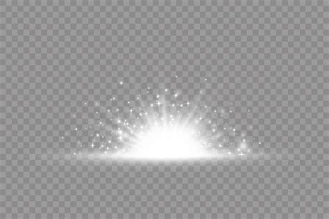 Explosión De Estrellas Resplandor Blanco Rayos De Sol Efecto