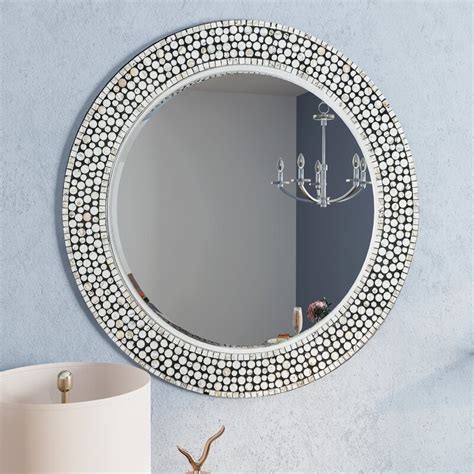 Latitude Run Round Gray Decorative Wall Mirror Wayfair