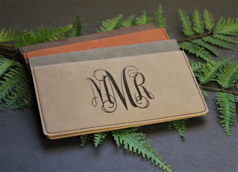Personalized Faux Leather Checkbook Cover Check Book Pocket Etsy