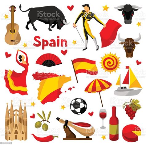 Vetores De Conjunto De Ícones De Espanha Objetos E Símbolos