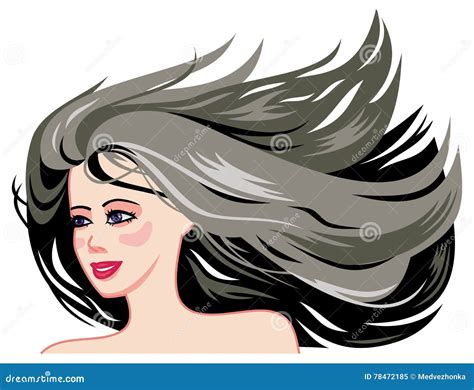 Drawing And Illustration Digital Art And Collectibles Woman Clipart Long Hair Clipart Long Blowing
