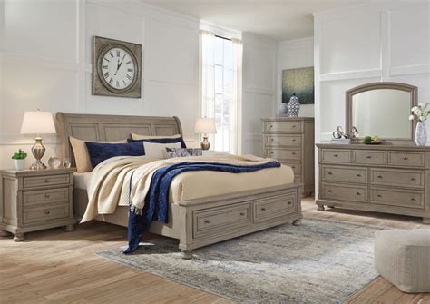 What exactly are you currently awaiting? Lettner King Size Bedroom Set - Light Gray | Home ...