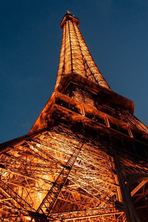 Illuminated Eiffel Tower At Night · Free Stock Photo