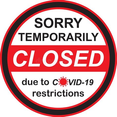 Office Temporarily Closed Sign Of Coronavirus News Information Warning