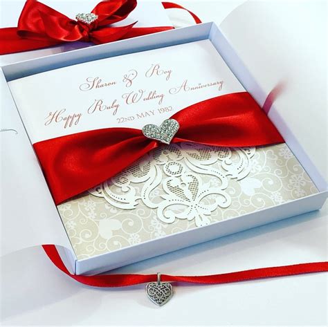 Ruby Anniversary Luxury Boxed Cards Amor Designs