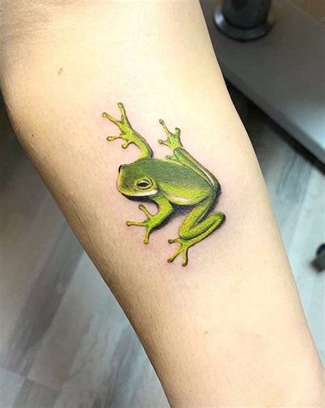 Frog Green 3d Tattoo Frog Tattoos Tree Frog Tattoos Green Tattoos