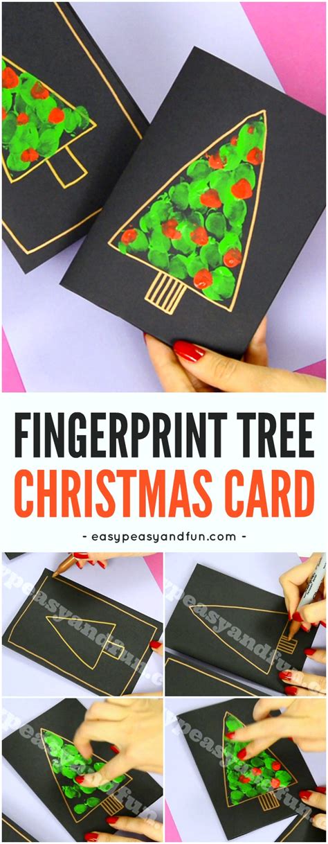 Fingerprint Christmas Tree Card Ôn Thi Hsg