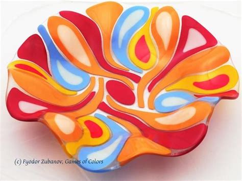 A Decorative Fused Glass Bowl Magic Flower Etsy Fused Glass Bowl Fused Glass Glass Bowl