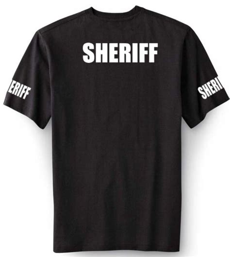 Nw Mens Printed Sheriff Funny Custom Police Mma Black Navy Blue Cotton