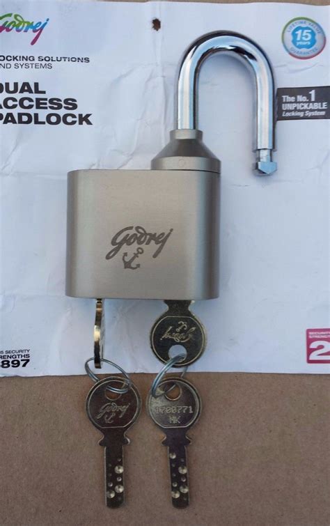 New High Security Godrej Dual Access Dimple Key Padlock Lock Bicentric