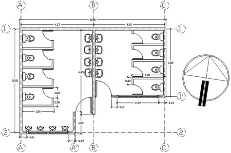 Commercial Toilet Layout In Autocad Cadbull