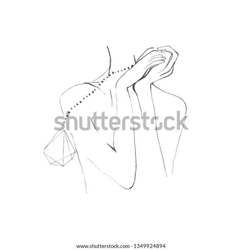 Hand Drawing Watercolor Slim Naked Woman Stock Illustration Shutterstock