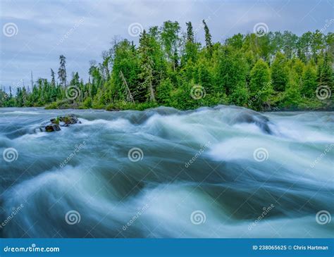 Northern Canadian Shield River And Lake System In Summer Stock Image