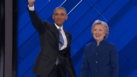 Hillary Clinton President Obama Embrace After Dnc Speech Video Wbma