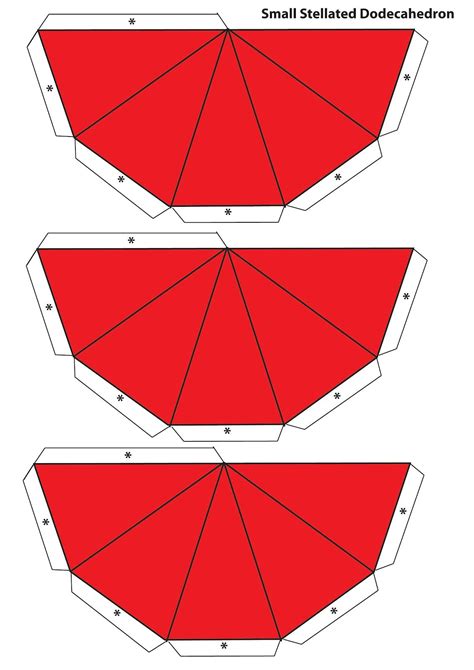Template For Small Stellated Dodecahedron To Make It From Paper