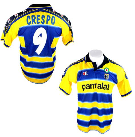 Champion AC Parma Trikot 9 Crespo 1999/2000 Parmalat Heim Herren S/M/L