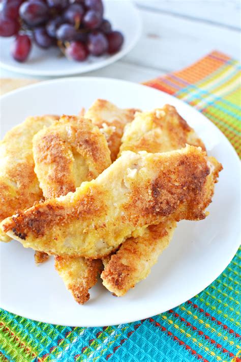 Dip half the chicken strips into egg; Bisquick Chicken Fingers Recipe - BubbaPie