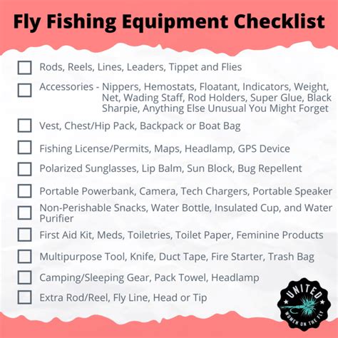 Fly Fishing Checklist United Women On The Fly