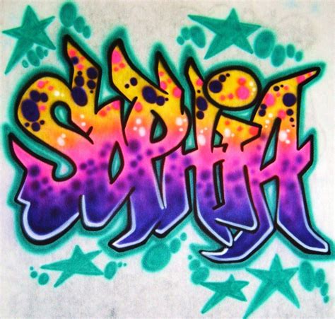 Sophia Graffiti Lettering Airbrush T Shirts Graffiti Art Letters