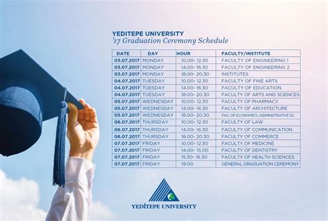 17 Graduation Ceremony Schedule Yeditepe University