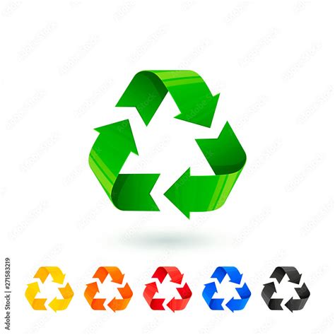 Resycle Icons Set Waste Sorting Segregation Different Colored Hot Sex