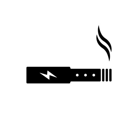 Electronic Cigarette Black Silhouette Icon Vape Electric Smoke