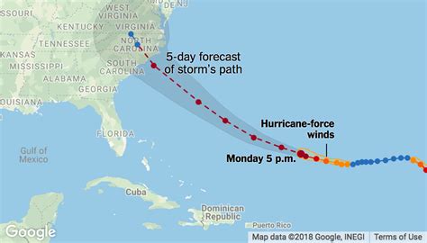 Hurricane Florence Tracker Storms Path Toward The Carolinas The New