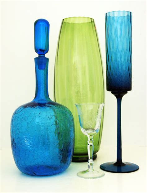 Collectible Glass Collectibles Vase Mid Century Glas Vintage Pe