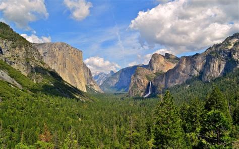 Yosemite National Park Waterfall Forest Mountains Wallpapers Hd