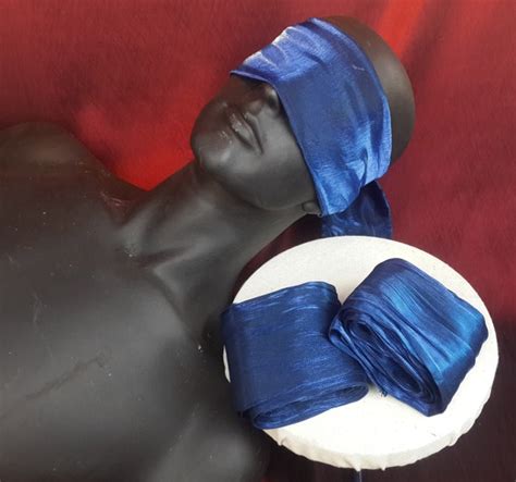 royal blue blindfold and body bondage tie set of 3 wraps etsy