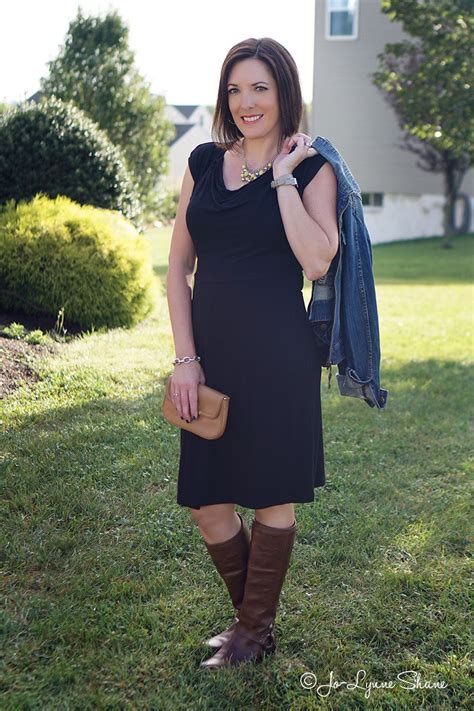 How To Wear Brown Boots With Black Pants And Dresses Black Dress