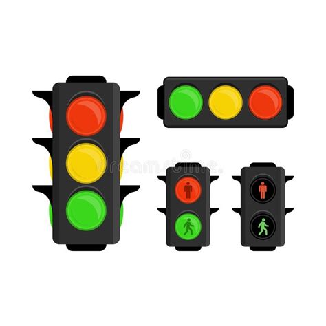 Vector Traffic Lights Stock Vector Illustration Of Black 260342526