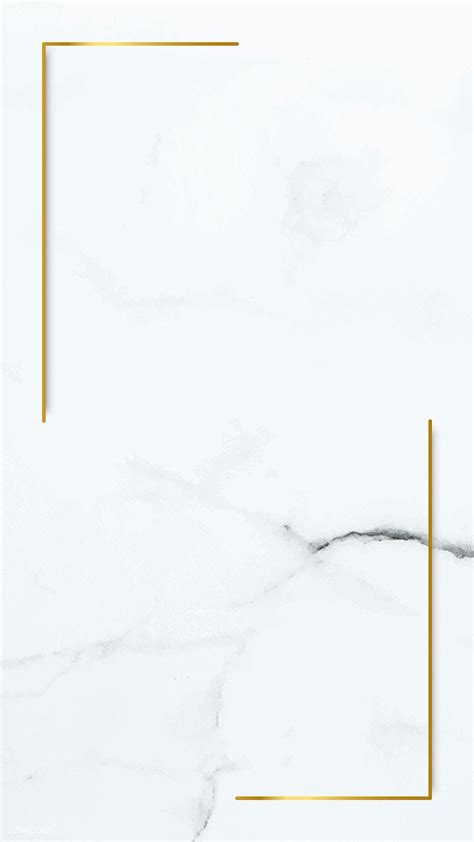Download Rectangle Gold Frame On White Marble Mobile Phone Wallpaper